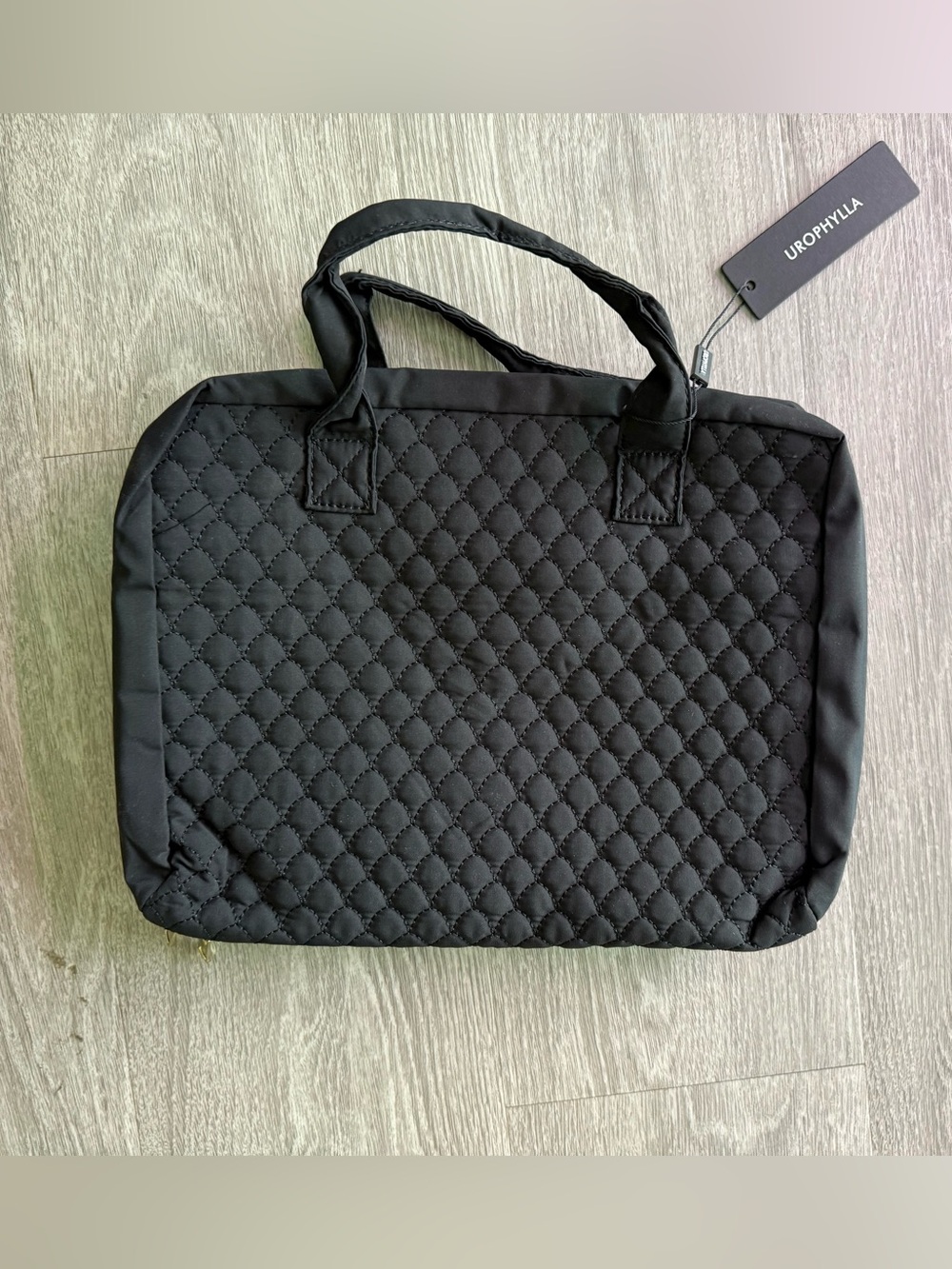 Urophyla Quilted Black cosmetic travel Tote